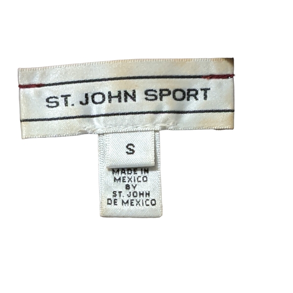 St. John Sport wool blend knit striped v-neck zipper front cardigan Small - Picture 3 of 8